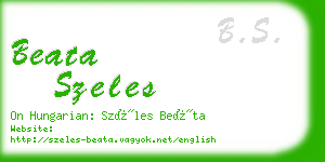 beata szeles business card